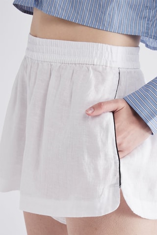 Short en lin - Blanc