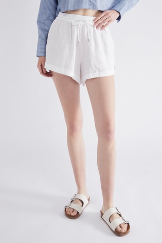 Short en lin - Blanc