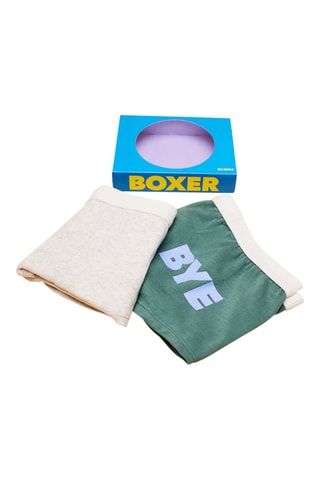 2 shortys - Gris clair chiné et vert foncé