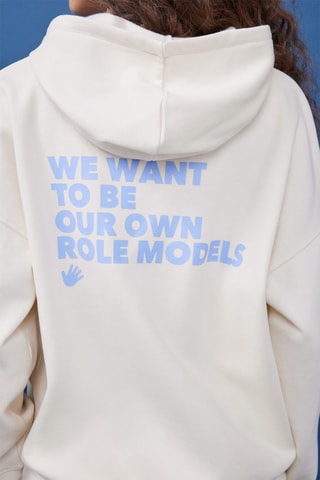 Sweat à capuche - Blanc et ciel