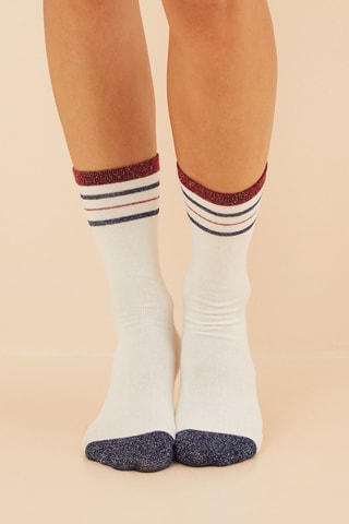3 paires de chaussettes - Blanc et rouge