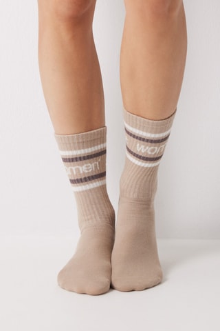 3 paires de chaussettes - gris chiné et blanc