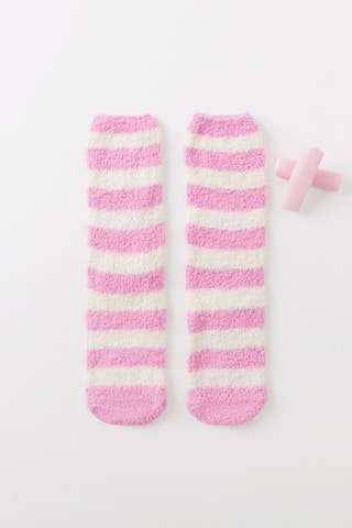 Chaussettes antidérapantes - Blanc et rose