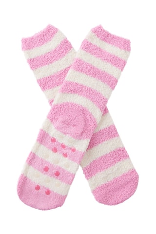 Chaussettes antidérapantes - Blanc et rose