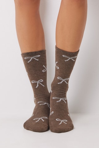 3 paires de chaussettes - Ecru et marron