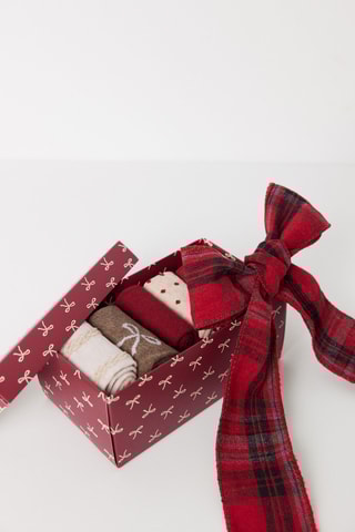 3 paires de chaussettes - Ecru et marron