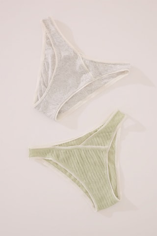 2 culottes - Vert olive et gris clair