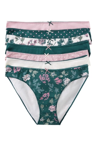 7 culottes - Vert foncé et rose