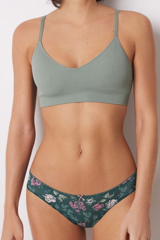 7 culottes - Vert foncé et rose