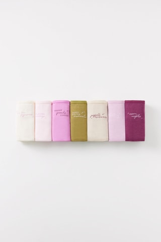 7 culottes - Rose poudré et blanc