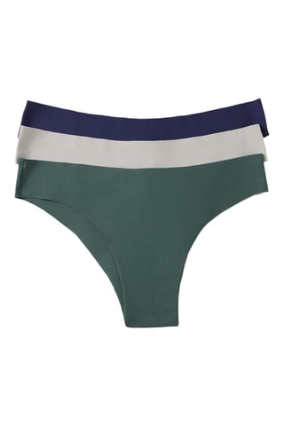 3 tangas - Vert foncé et gris clair