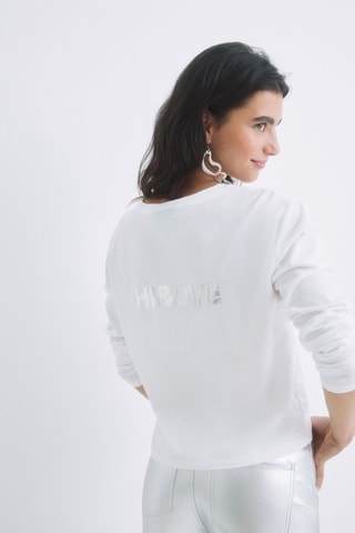 T-shirt - Blanc et argenté