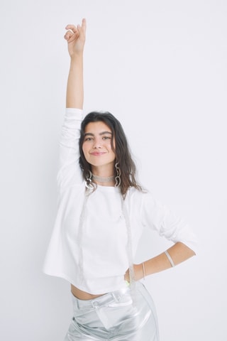 T-shirt - Blanc et argenté