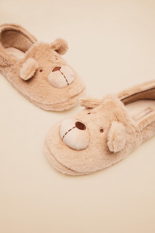 Pantoufles fourrées - Marron