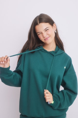 Sweat à capuche - Vert émeraude et ciel