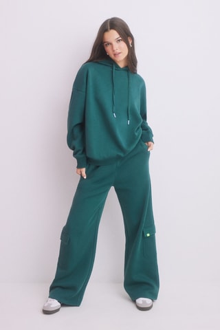 Sweat à capuche - Vert émeraude et ciel