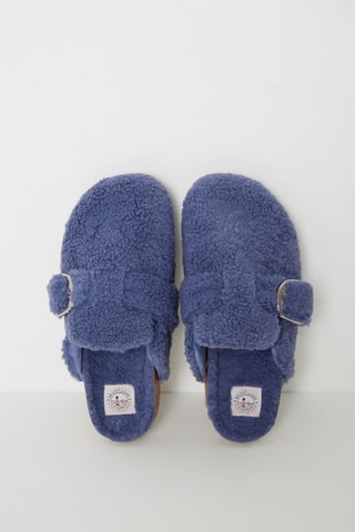 Pantoufles fourrées - Bleu foncé