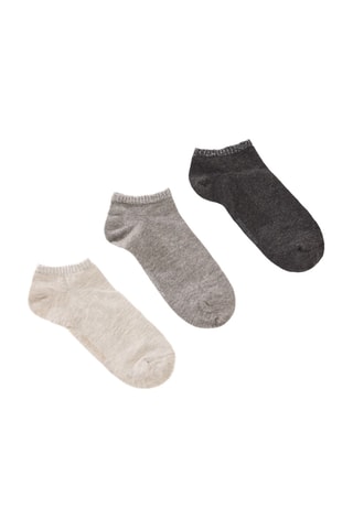 3 paires de socquettes - Gris chiné