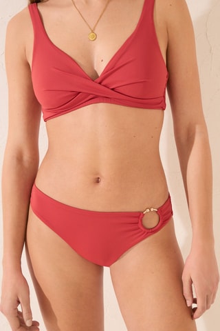 Bas de maillot taille haute - Rouge