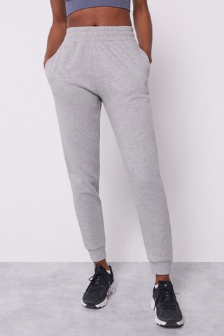 Jogging polaire taille haute - Gris clair chiné
