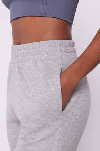 Jogging polaire taille haute - Gris clair chiné