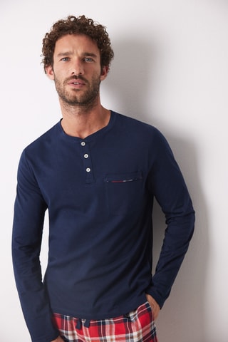 Pyjama - Bleu marine et rouge