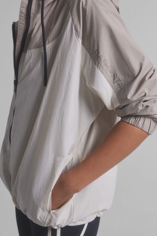 Coupe-vent à capuche - Gris et blanc