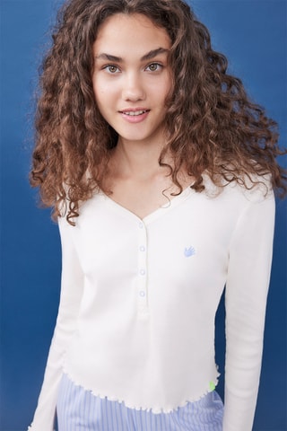 Pyjama - Blanc et bleu clair