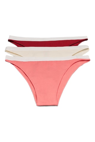 3 tangas - Ecru et corail