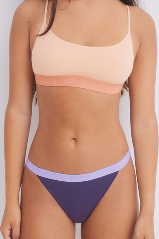 3 strings - Saumon et gris clair chiné