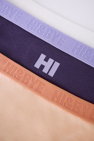 3 tangas - Gris clair chiné et violet