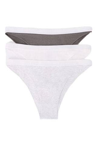 3 tangas - Marron et blanc