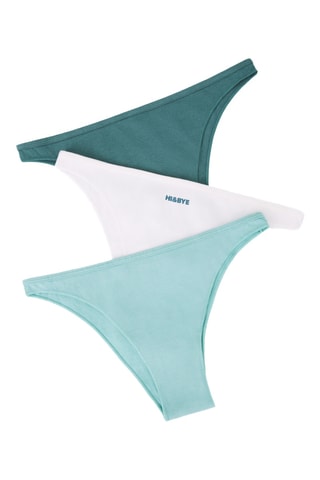 3 tangas - Vert foncé et écru