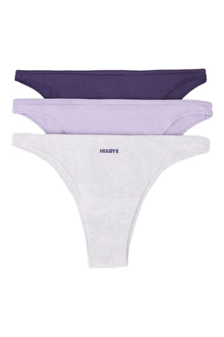 3 tangas - Violet et gris clair chiné