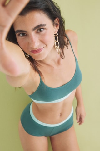 2 shortys - Vert foncé et gris clair chiné