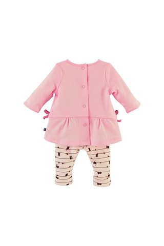 Túnica e leggings em veludo Dolly - Rosa e cru - Rosa