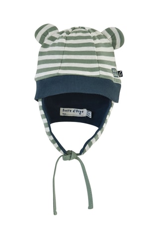 Gorro aviador Didier Branco e verde - Verde