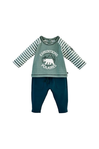 T-shirt e calças Diego Verde e azul-marinho - Azul e verde