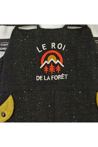 T-shirt e jardineiras Cru e antracite mesclado - Branco, amarelo, laranja e cinzento