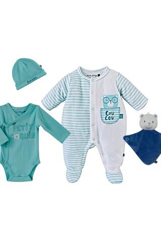 Conjunto 4 peças Douglas Verde e branco - Branco e verde