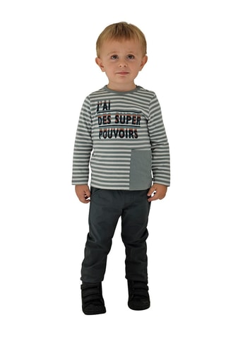 T-shirt Verde - Branco, azul e verde