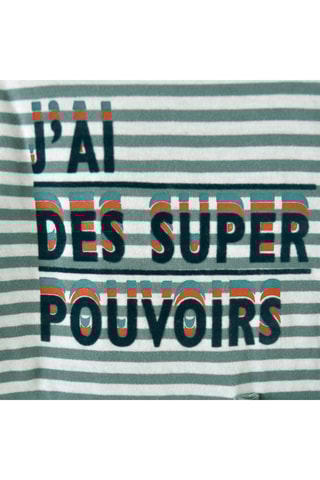 T-shirt Verde - Branco, azul e verde