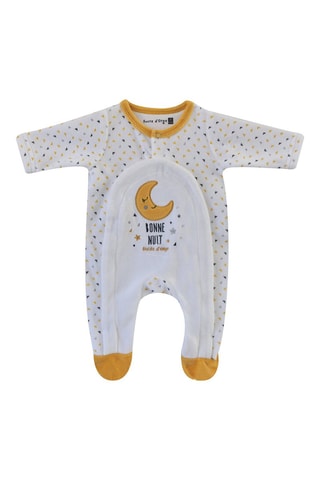 Babygro Emery Branco - Branco e amarelo