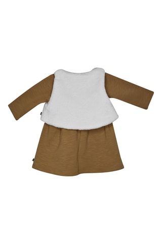 Vestido e colete Irmine Toupeira e branco - Branco e cinzento