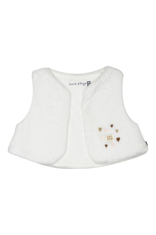 Vestido e colete Irmine Toupeira e branco - Branco e cinzento