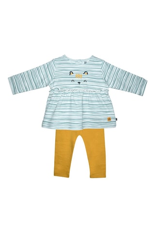 Calças e t-shirt Amarelo e branco - Branco, azul e amarelo