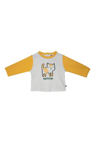 Calças, t-shirt e babete bandana - Antracite e branco - Branco, azul, amarelo e cinzento