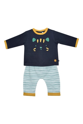 Calças e t-shirt Azul-marinho e branco - Branco, azul e amarelo