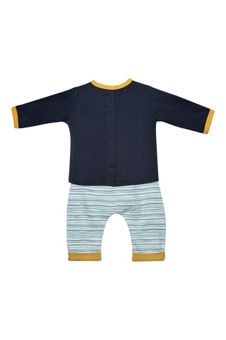 Calças e t-shirt Azul-marinho e branco - Branco, azul e amarelo