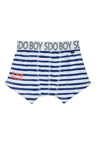 3 boxers - Azul-marinho, laranja e branco - Branco, azul e laranja